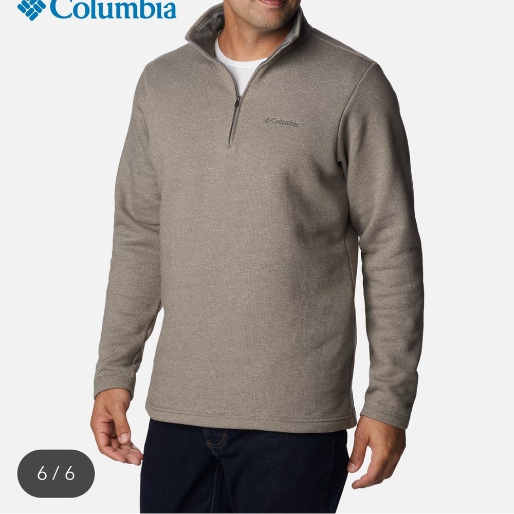 Columbia Men’s Heather Zip-Up Sweater – Size LT